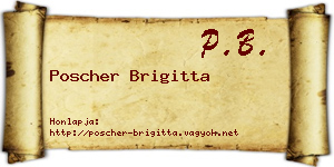 Poscher Brigitta névjegykártya